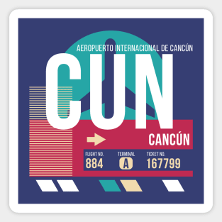 Cancun, Mexico (CUN) Airport Code Baggage Tag Magnet